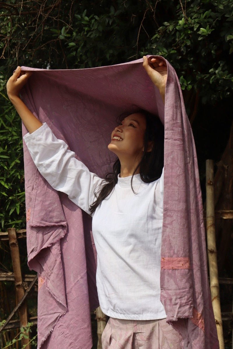 Cotton Stole | Women's Scarf | Eco Printed | Natural dyed – Womens Jacket on Brown Living™. SKU: pH138. Img 4.