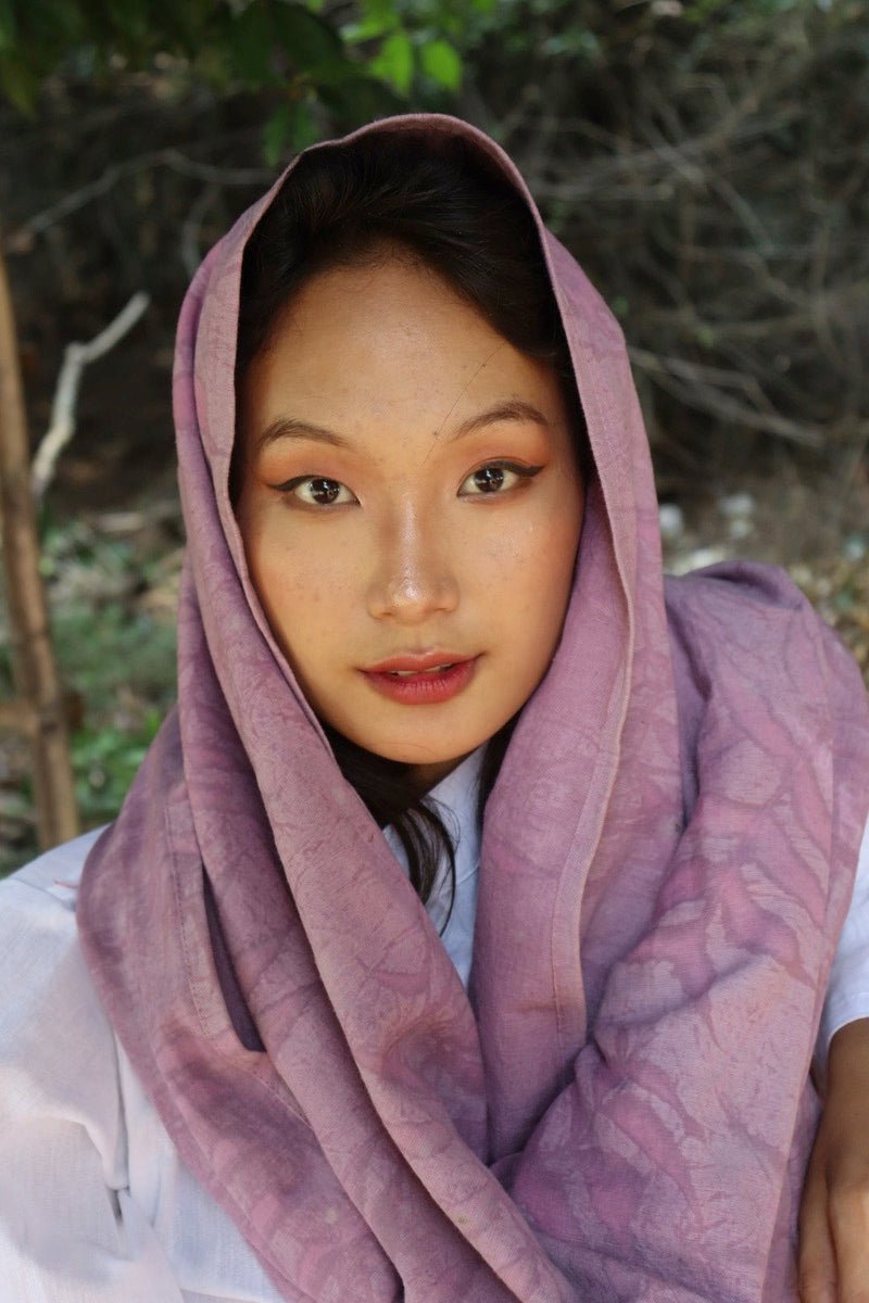 Cotton Stole | Women's Scarf | Eco Printed | Natural dyed – Womens Jacket on Brown Living™. SKU: pH138. Img 1.