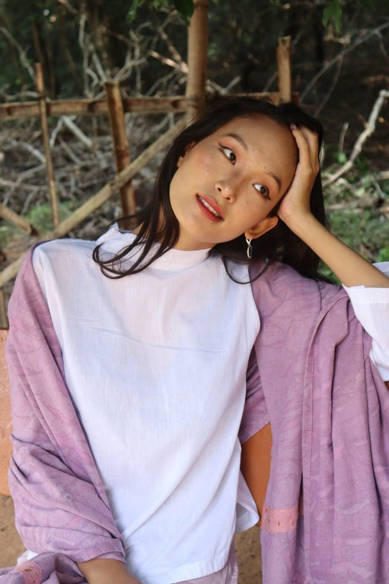 Cotton Stole | Women's Scarf | Eco Printed | Natural dyed – Womens Jacket on Brown Living™. SKU: pH138. Img 6.
