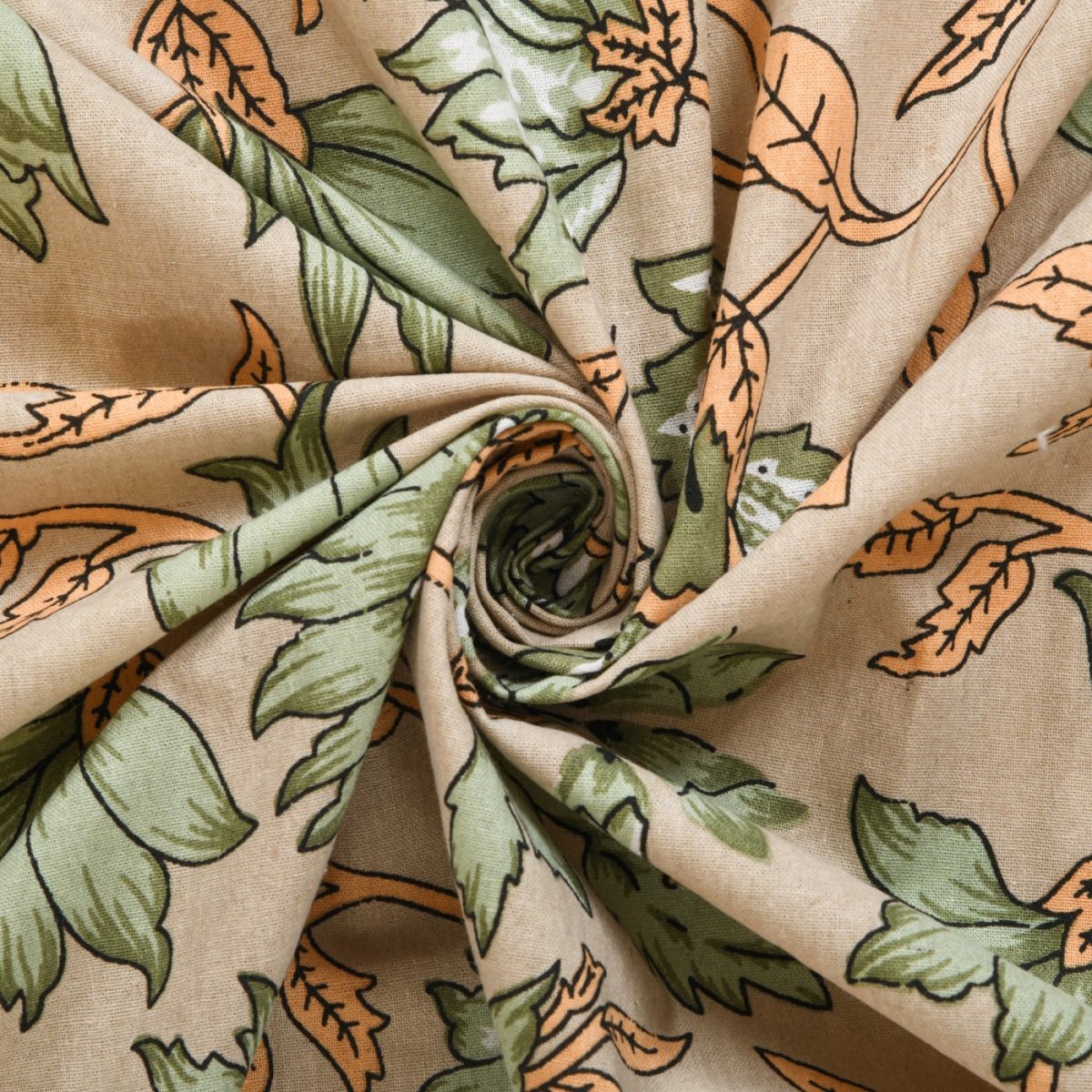 Floral Print Pure Cotton Super King Size Bedsheet with 2 Pillow Covers | Verified Sustainable by Brown Living™