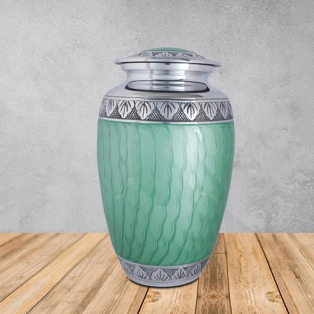 Cremation Urns for Adult Ashes for Funeral, Aluminium – Memorial Ceremony Supplies on Brown Living™. SKU: UB008. Img 1.