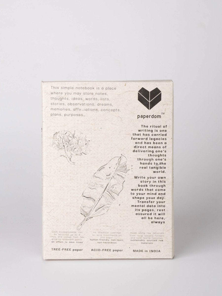 Crossed Gridbook | Perfect bound hard cover, with a built - in envelope pocket at the back | Verified Sustainable by Brown Living™