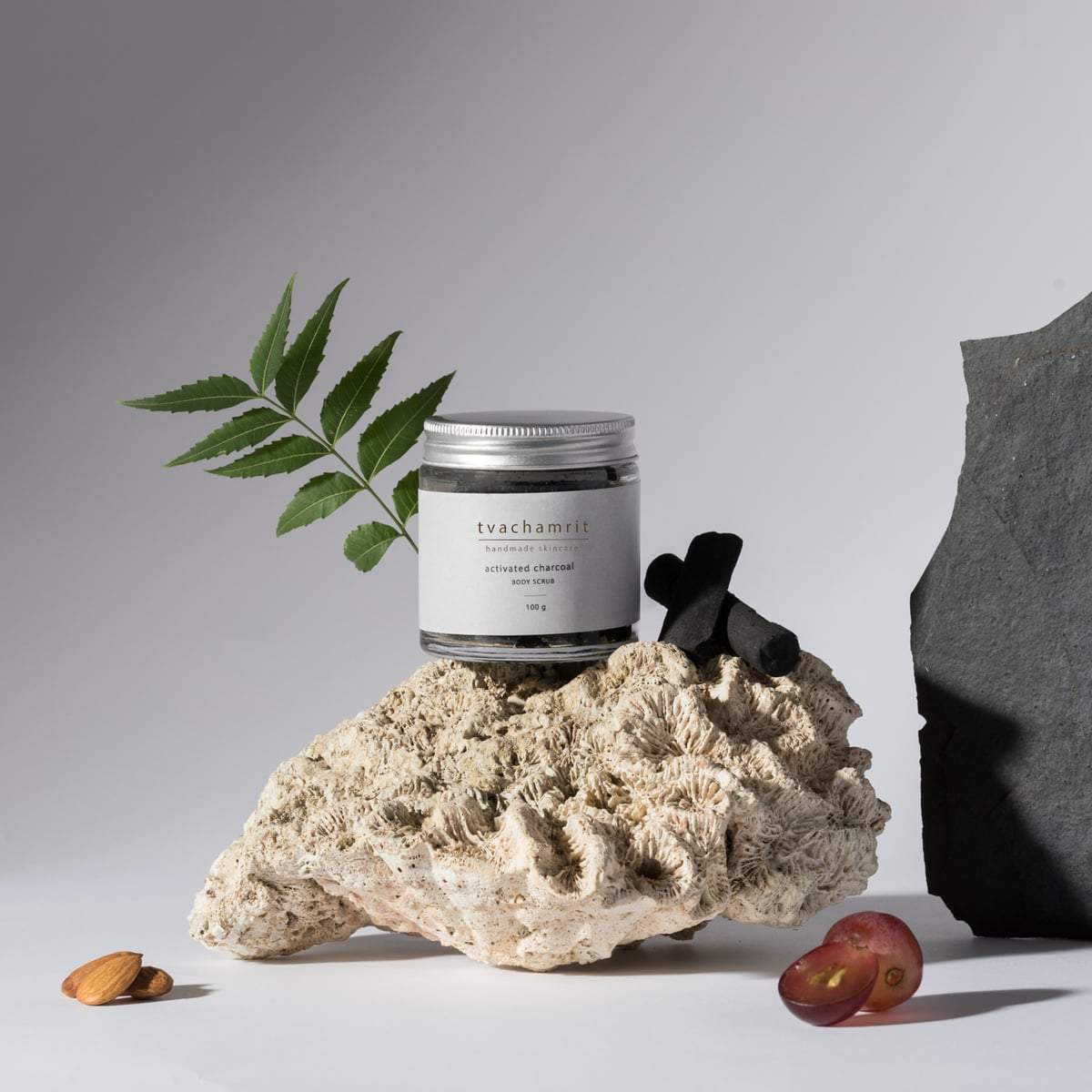 Detoxifying Activated Charcoal Body Scrub – Body Scrub on Brown Living™. SKU: 065 - 01443 - TBS - 2 - 100g. Img 1.