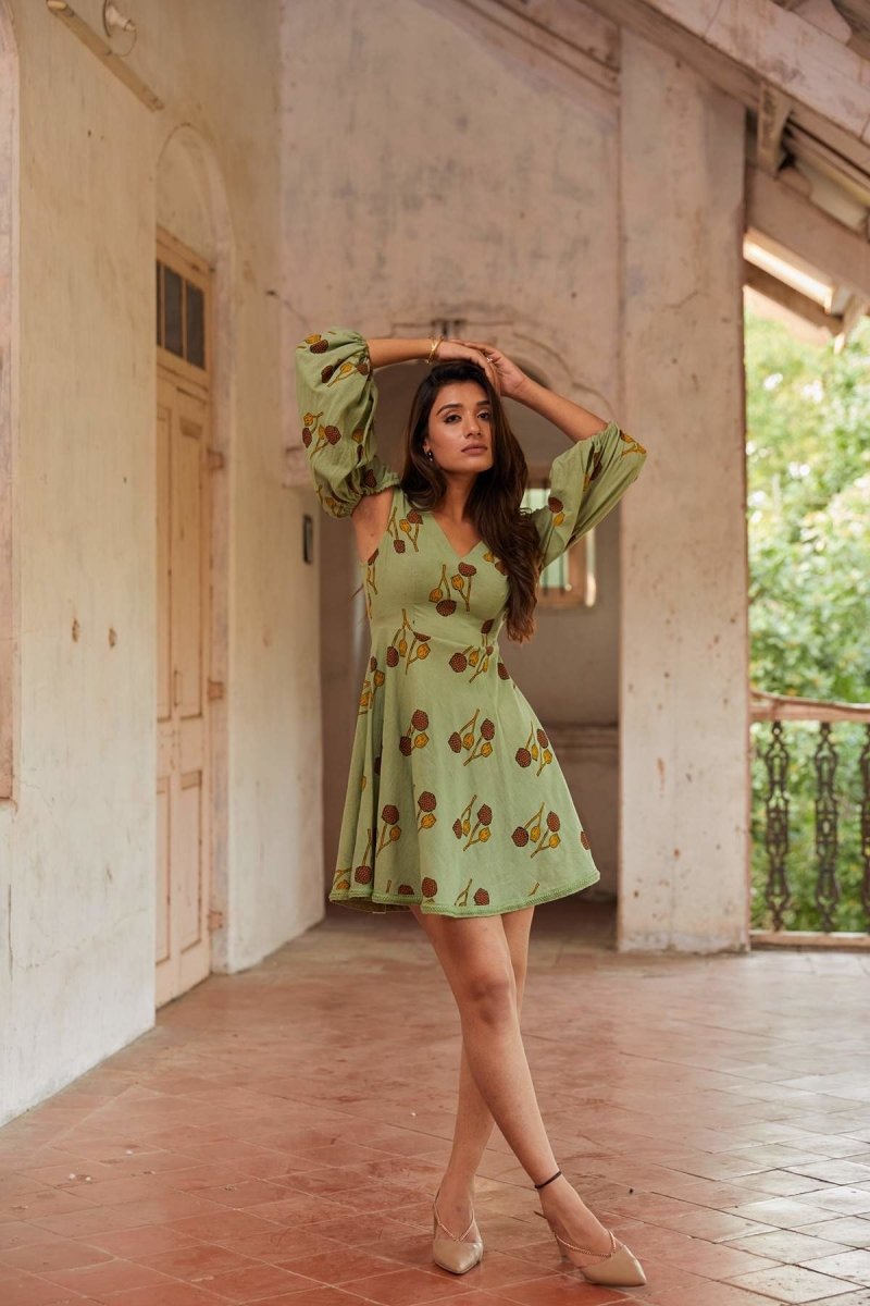 Diagonal Lotus Pods Dress Set | Verified Sustainable by Brown Living™