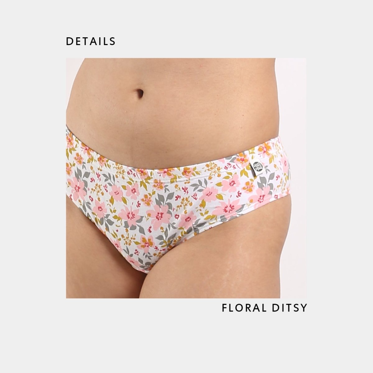 Ditsy Tanga – Womens Underwear on Brown Living™. SKU: 012/BA/WhiteDitsy/AOP_24BL10551. Img 3.