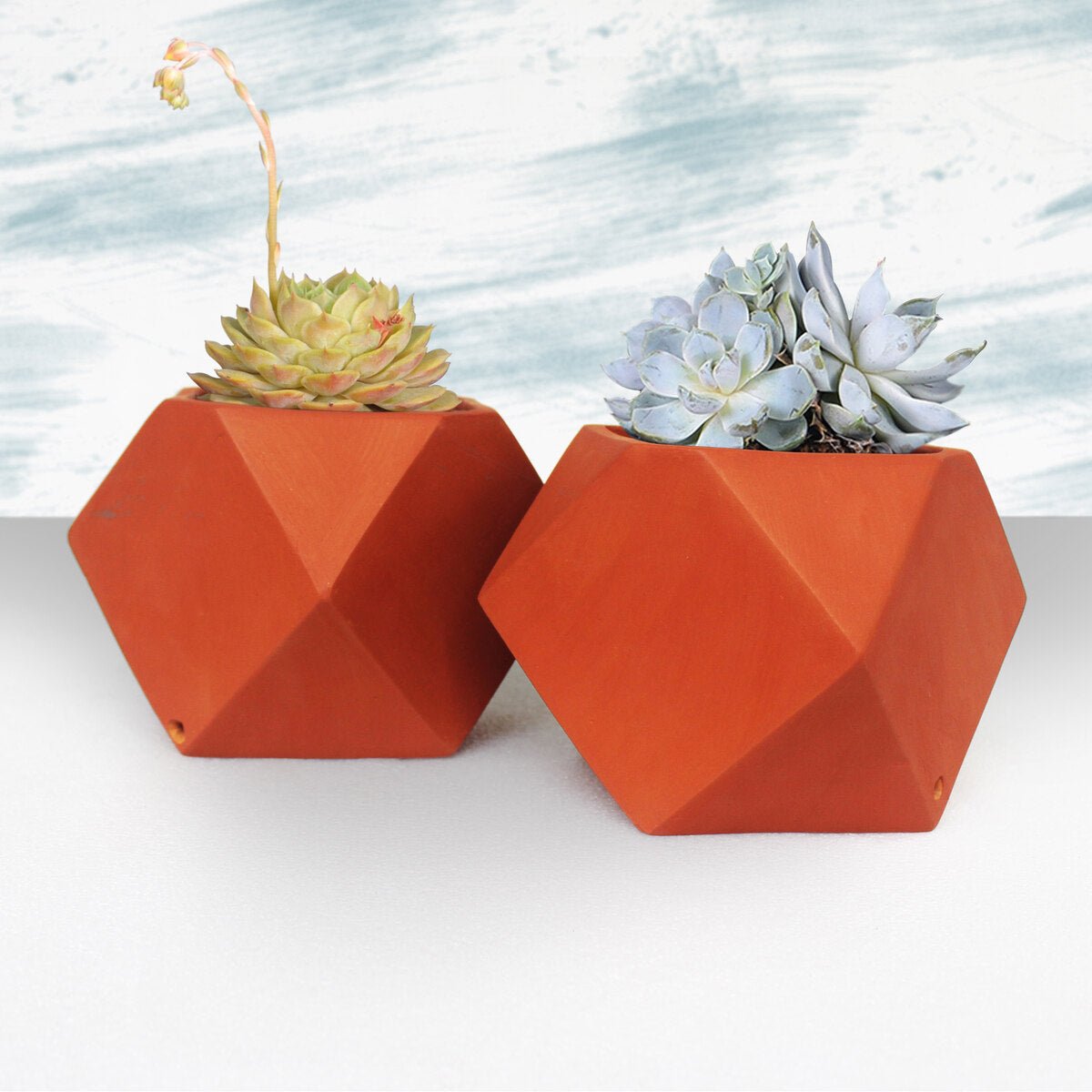 D'MOND - 3 Terracotta Planter - Set of 2 | Home Decor – Pots & Planters on Brown Living™. SKU: PLT - DMD3/2. Img 3.