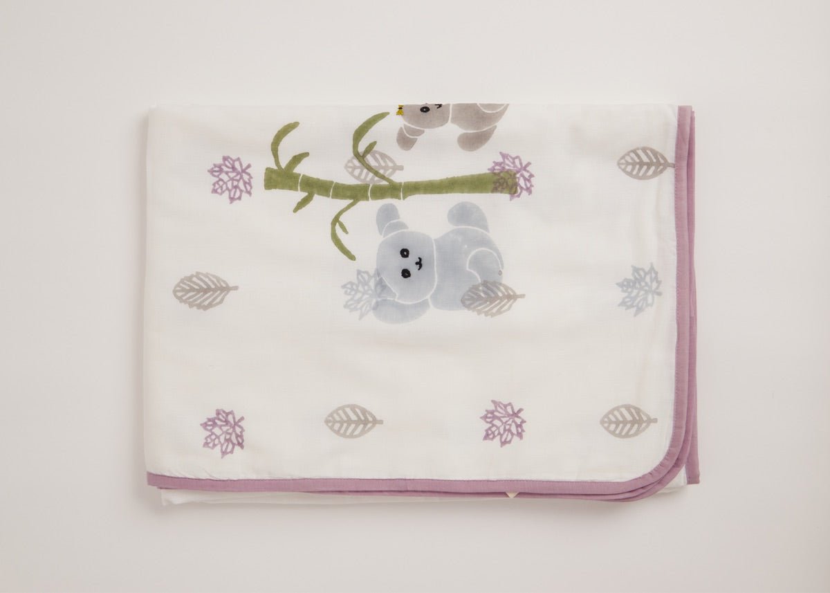 Dohar - K for Koala - Purple | Muslin blanket – Bed Linens on Brown Living™. SKU: MSY - CDB - 0031F - Purple_24BL1866. Img 6.