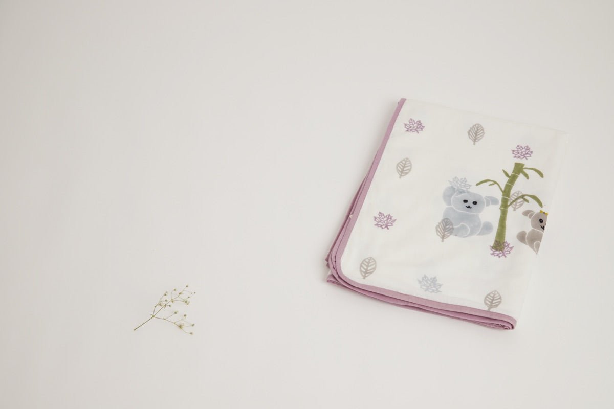 Dohar - K for Koala - Purple | Muslin blanket – Bed Linens on Brown Living™. SKU: MSY - CDB - 0031F - Purple_24BL1866. Img 7.