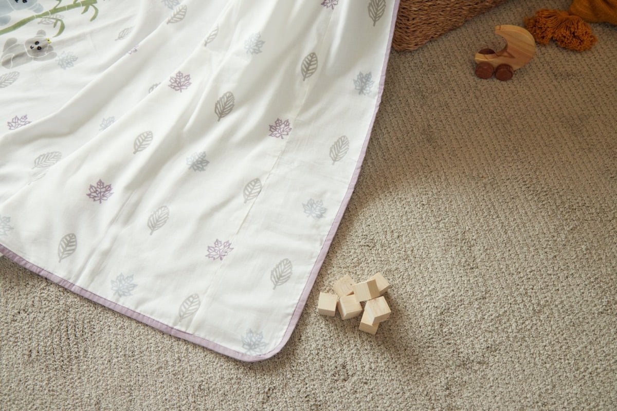 Dohar - K for Koala - Purple | Muslin blanket – Bed Linens on Brown Living™. SKU: MSY - CDB - 0031F - Purple_24BL1866. Img 3.