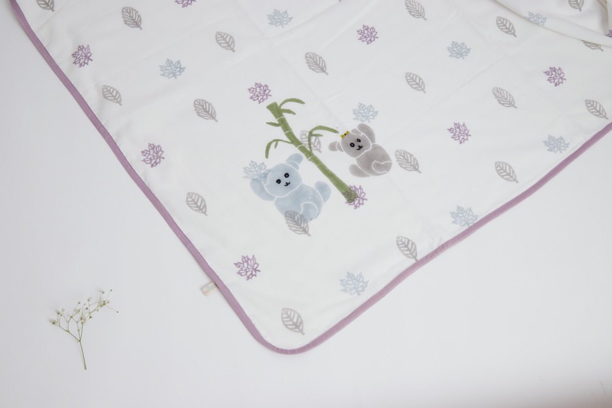 Dohar - K for Koala - Purple | Muslin blanket – Bed Linens on Brown Living™. SKU: MSY - CDB - 0031F - Purple_24BL1866. Img 8.