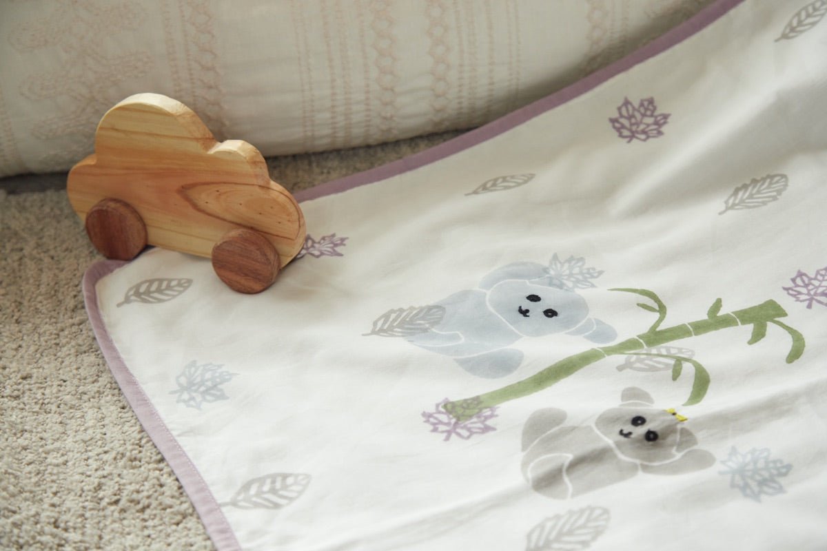 Dohar - K for Koala - Purple | Muslin blanket – Bed Linens on Brown Living™. SKU: MSY - CDB - 0031F - Purple_24BL1866. Img 4.