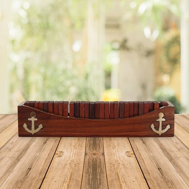 Domino Game, Open Boat Tray and Pieces, Wooden Dominoes Set – Learning & Educational Toys on Brown Living™. SKU: 1085. Img 4.
