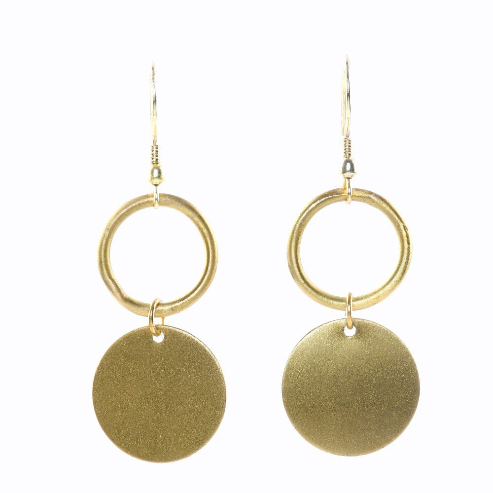 Double Circle Brass Earrings | Verified Sustainable by Brown Living™