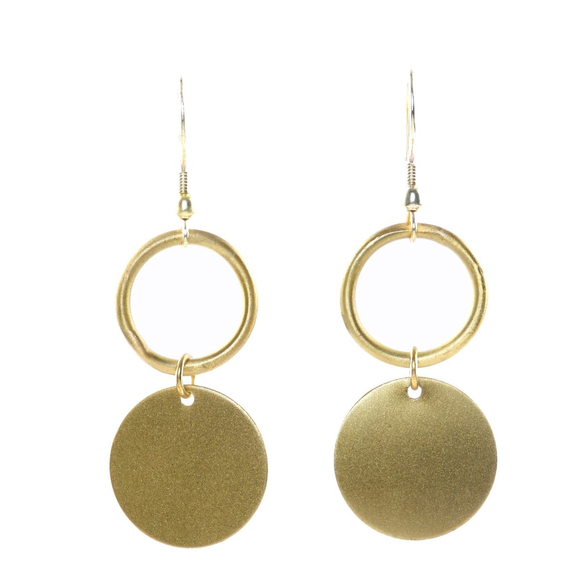 Double Circle Brass Earrings | Verified Sustainable by Brown Living™