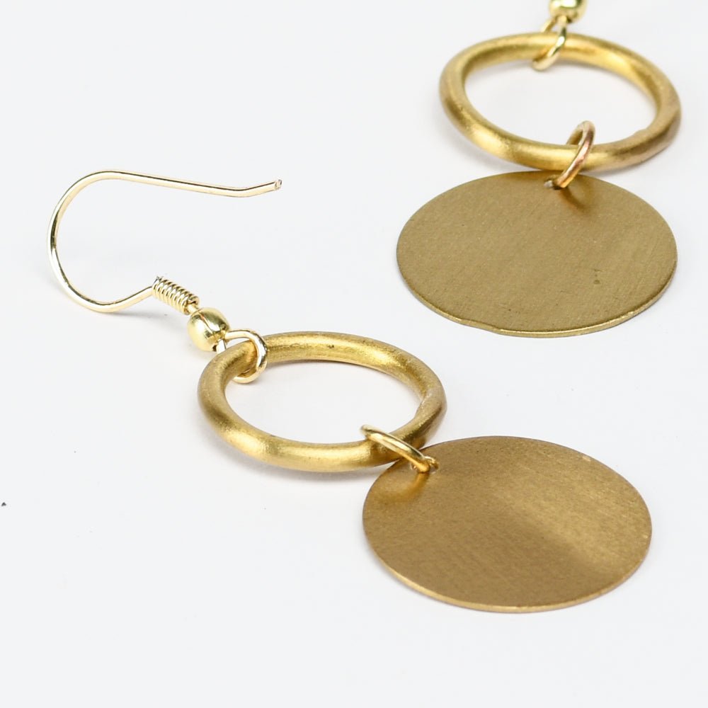 Double Circle Brass Earrings | Verified Sustainable by Brown Living™