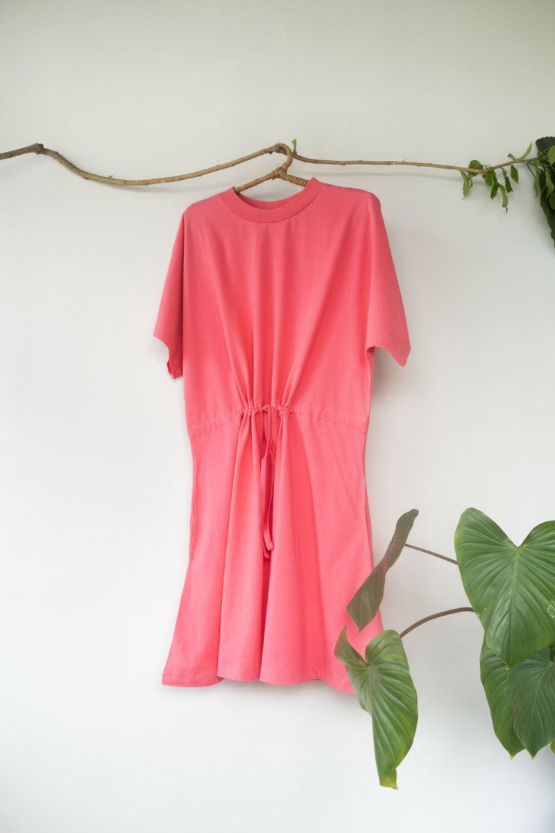 Drawstring Organic Cotton Jersey Mini Dress | Verified Sustainable by Brown Living™