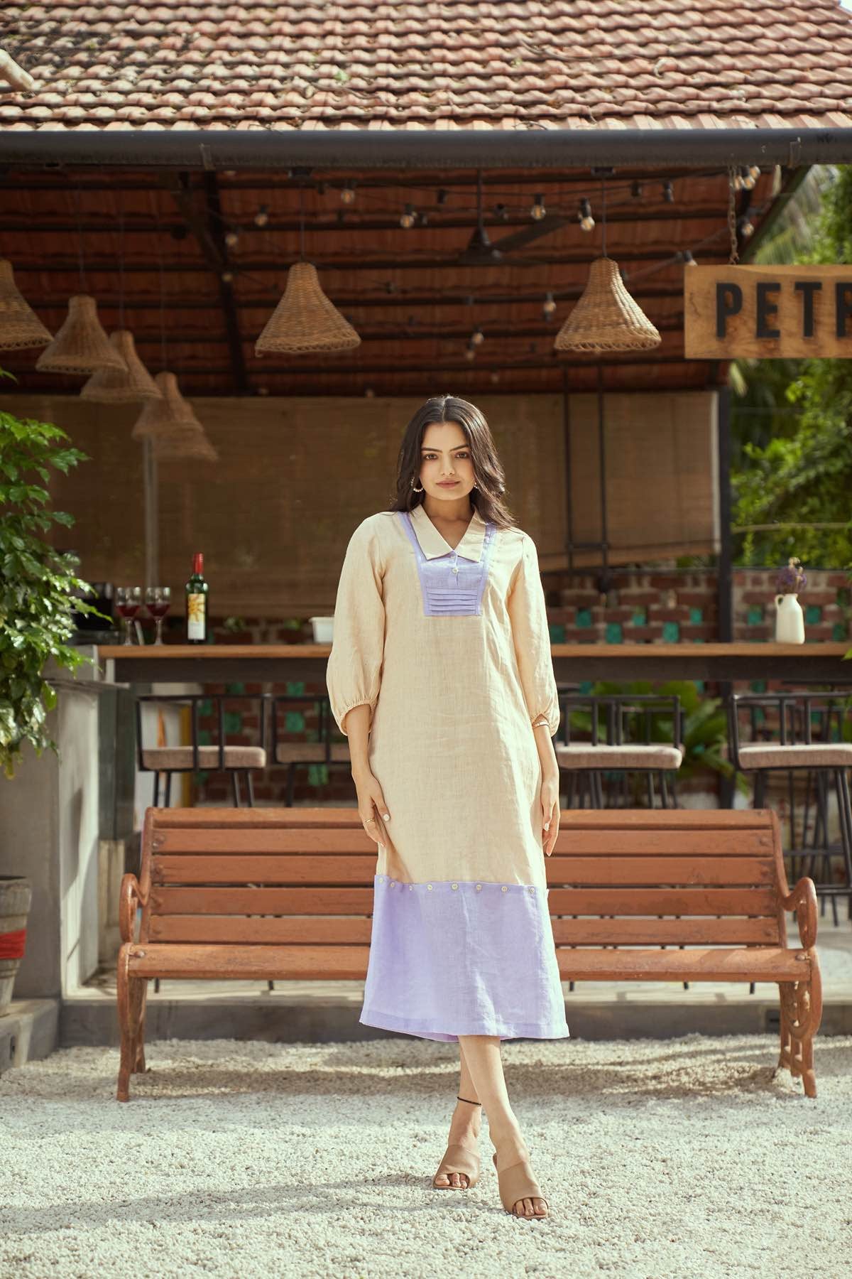Dreamy Lavender Detachable Hemp and Linen Dress – Womens Dress on Brown Living™. SKU: TCC - LDV - 201167. Img 1.