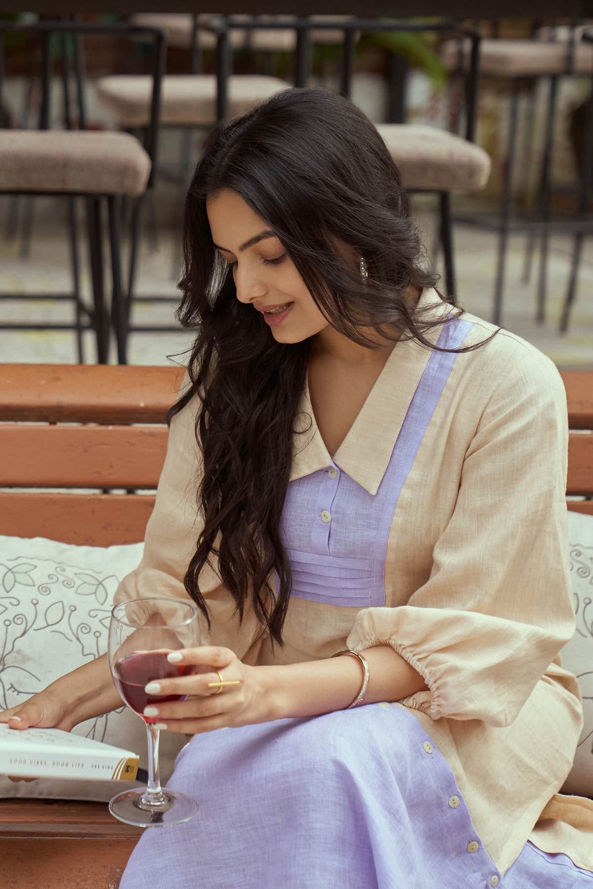 Dreamy Lavender Detachable Hemp and Linen Dress – Womens Dress on Brown Living™. SKU: TCC - LDV - 201167. Img 2.