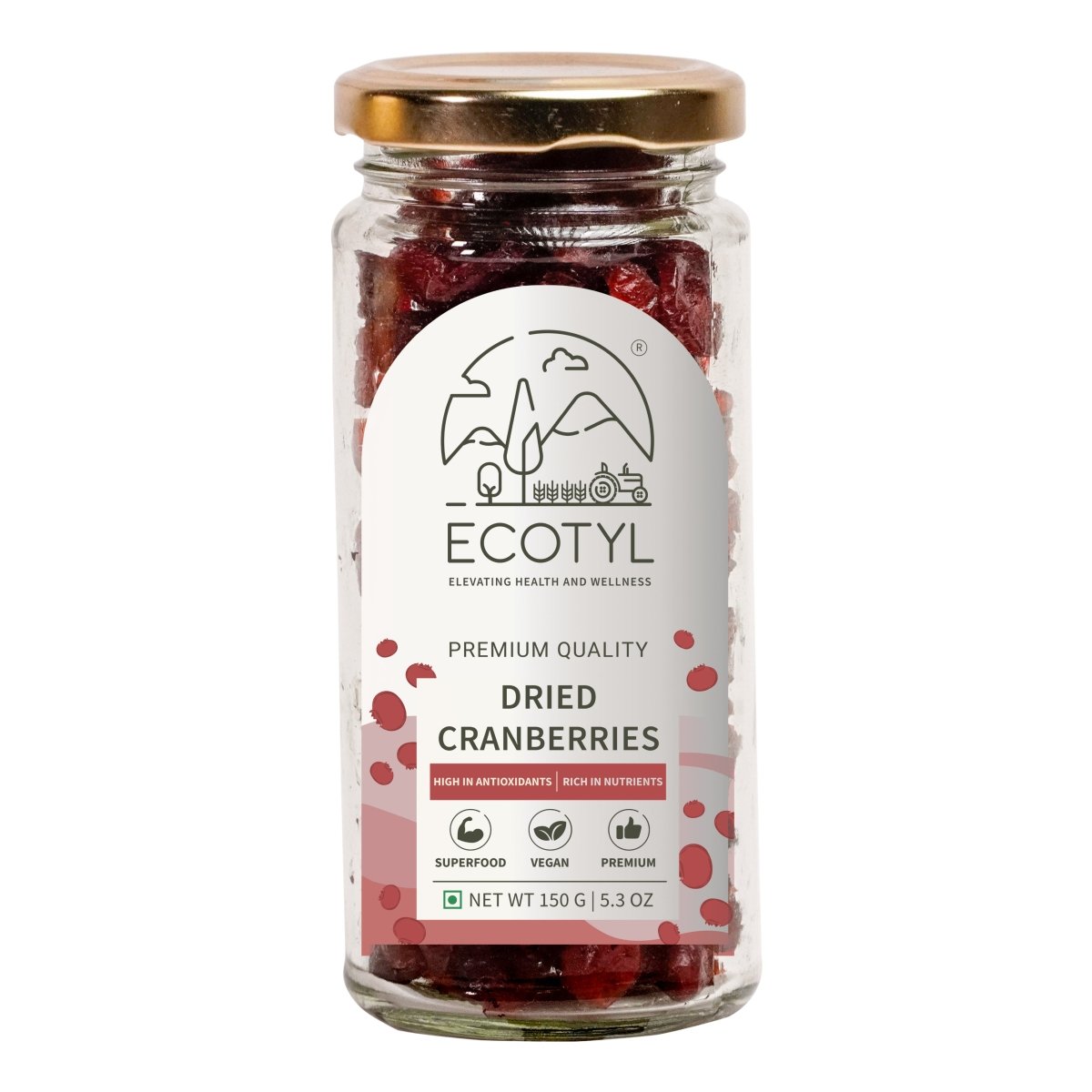 Dried Cranberries | Seedless Dried Fruit | Healthy Snack | 150g – Dried Fruits, Nuts & Seeds on Brown Living™. SKU: ECOTYL00001. Img 5.