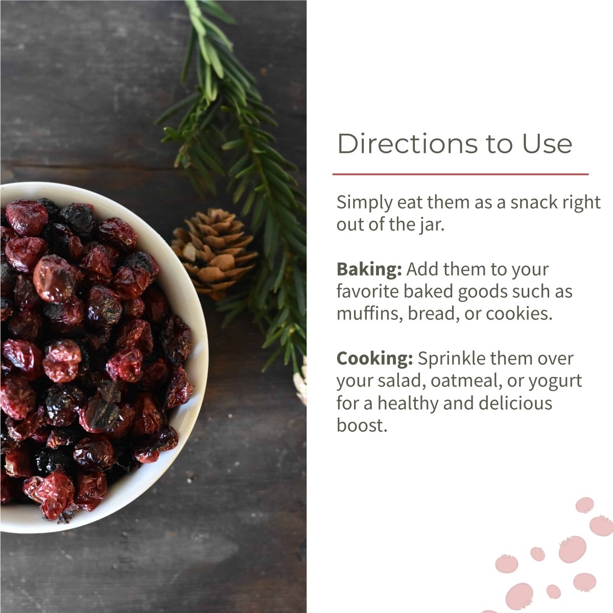 Dried Cranberries | Seedless Dried Fruit | Healthy Snack | 150g – Dried Fruits, Nuts & Seeds on Brown Living™. SKU: ECOTYL00001. Img 4.