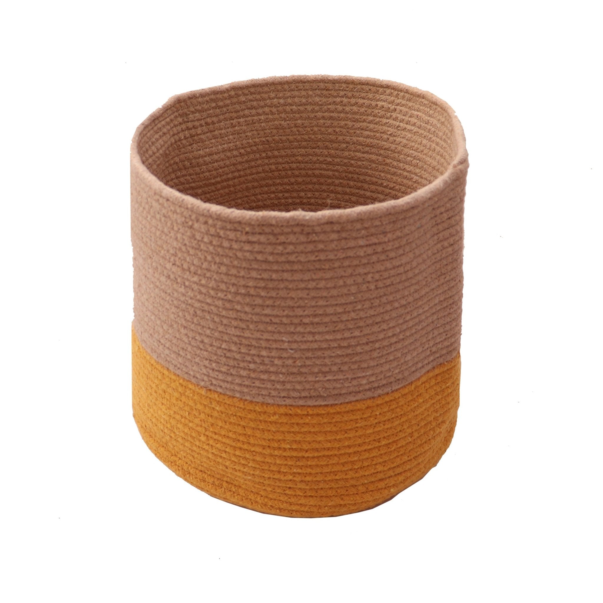 Dual Tone Jute Baskets ( Yellow) Large | Verified Sustainable by Brown Living™
