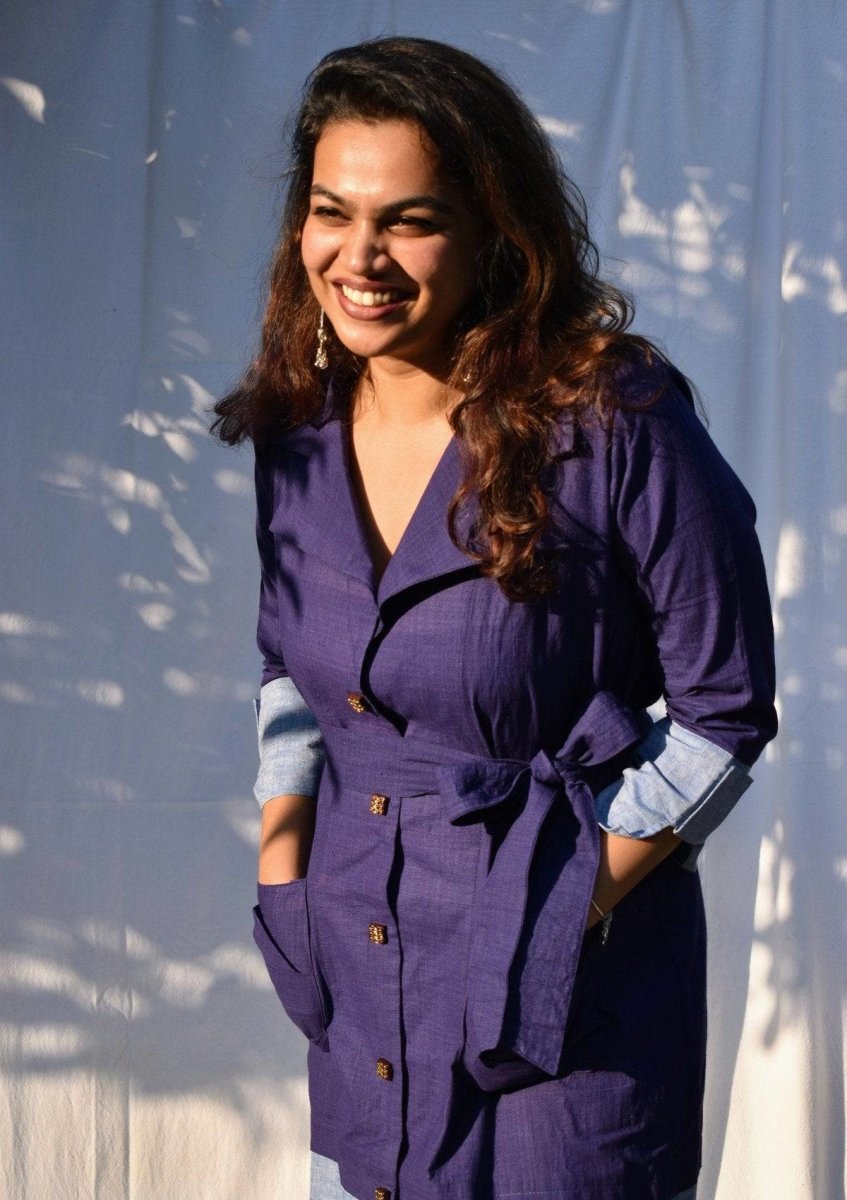 Dual Tone Trench Overlay Dress | Verified Sustainable by Brown Living™