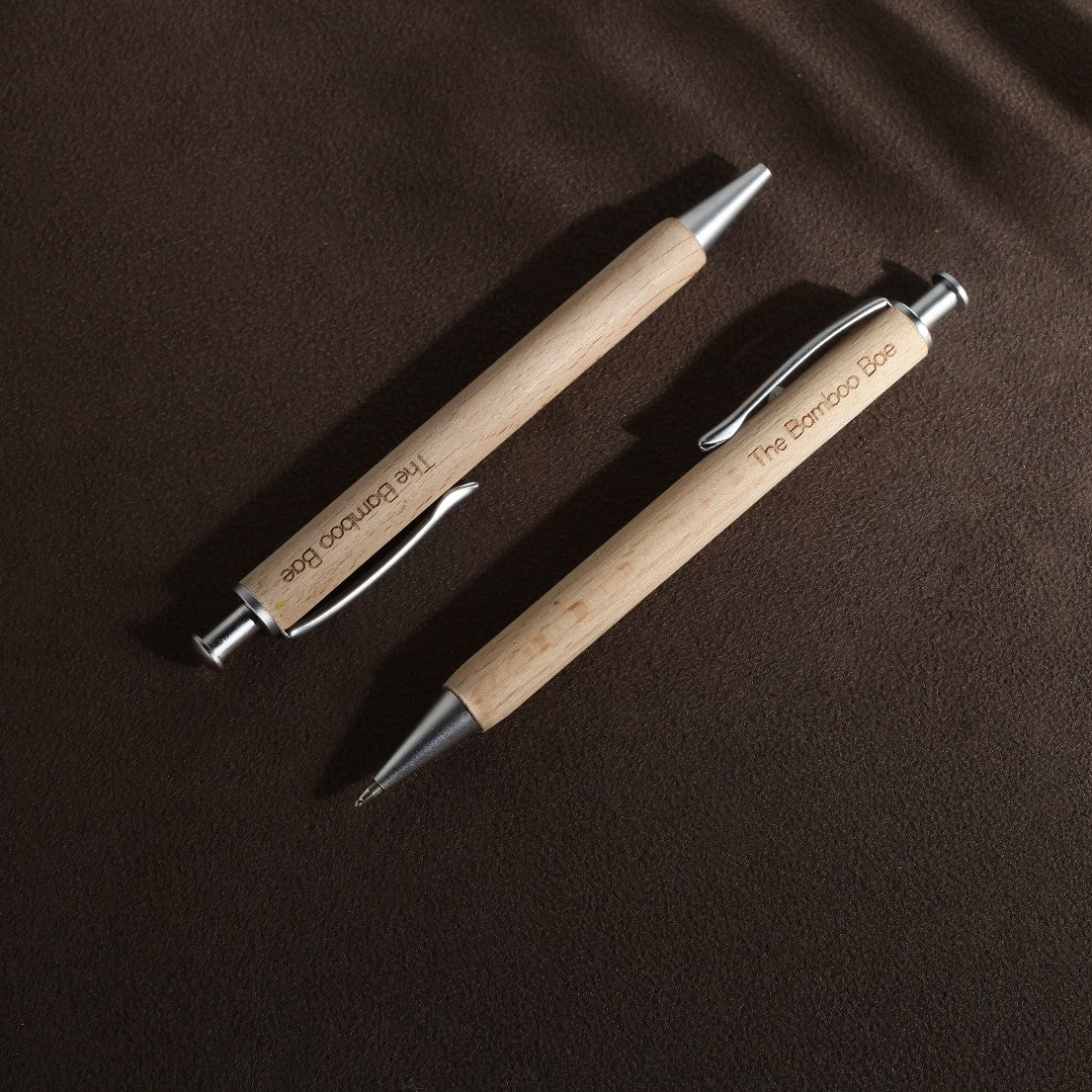 Eco Friendly Pens | 2 Refillable Ball Pen | Sustainable Wooden Pens – Stationery on Brown Living™. SKU: TBB - 100. Img 2.