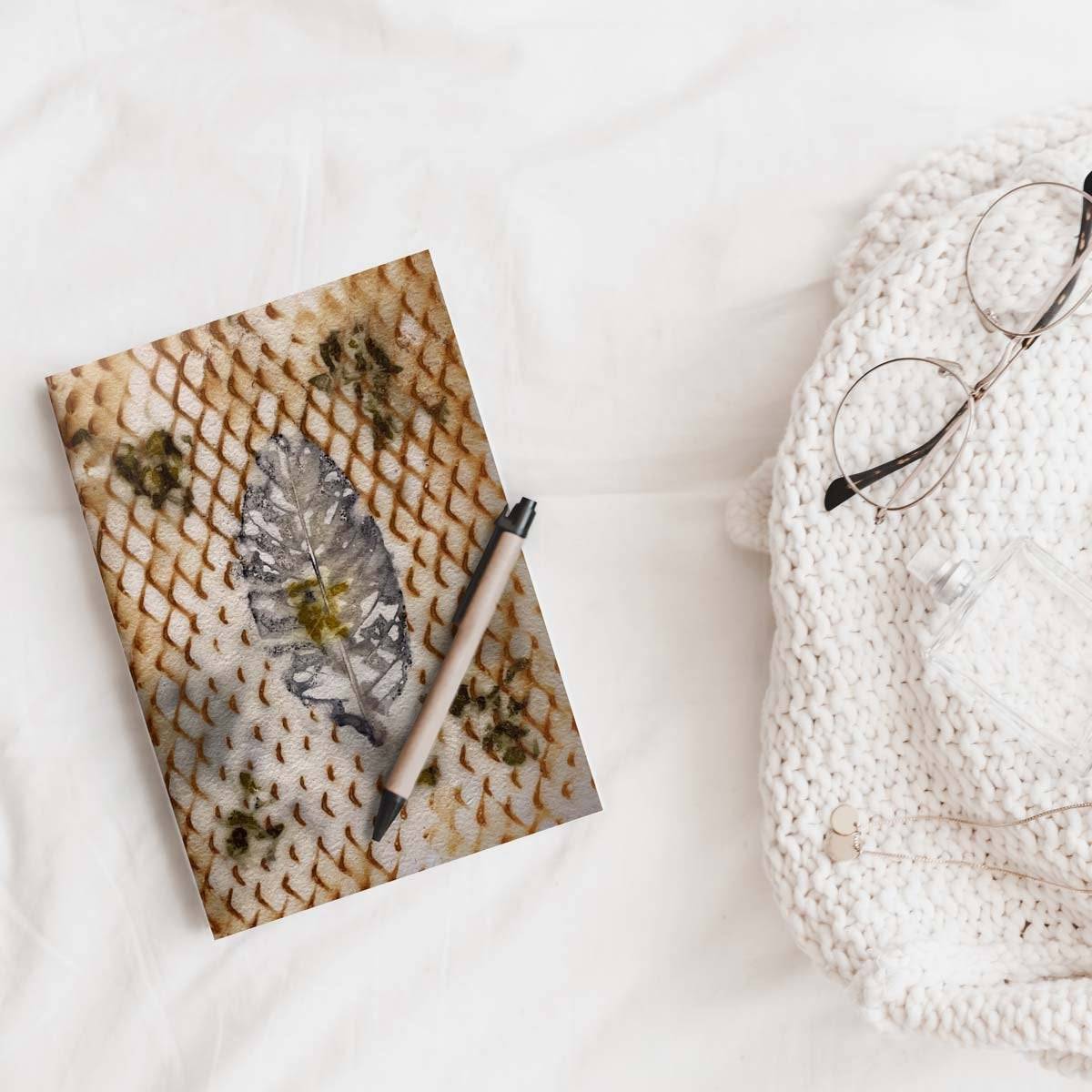 Eco - printed Handmade Journal - Rust leaf print | Verified Sustainable by Brown Living™