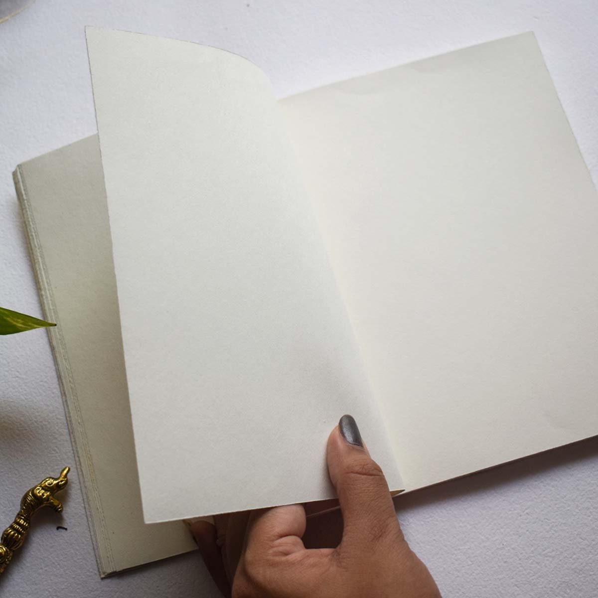 Eco - printed Handmade Journal - Rust leaf print | Verified Sustainable by Brown Living™