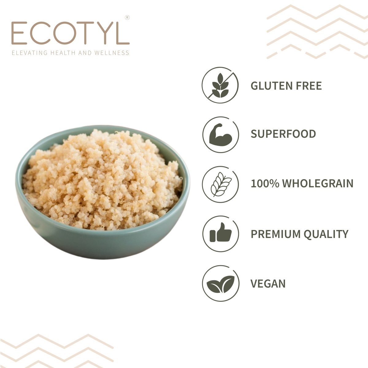 Quinoa (White) | Gluten Free | High Protein | 500g – Cereal & Meusli on Brown Living™. SKU: ESFQW0XL500. Img 3.