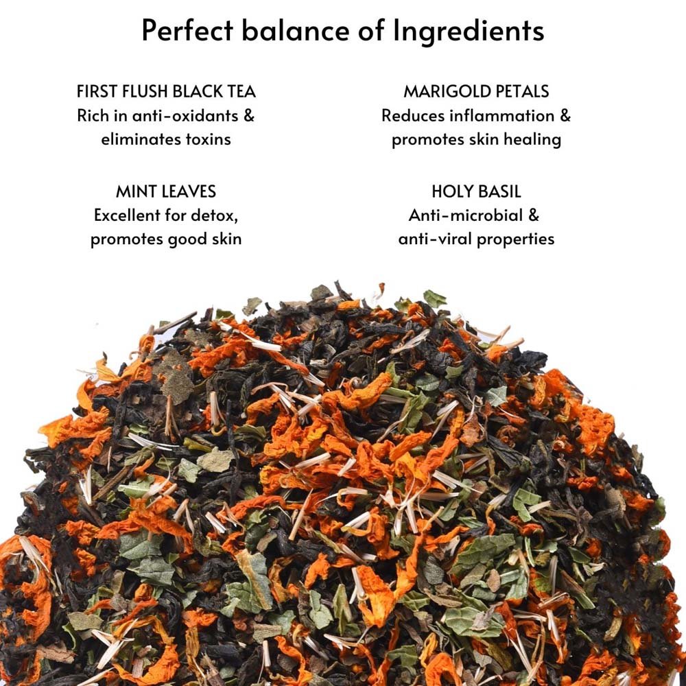 Elixir of Youth - Marigold Black Tea – Tea on Brown Living™. SKU: EY10590. Img 4.