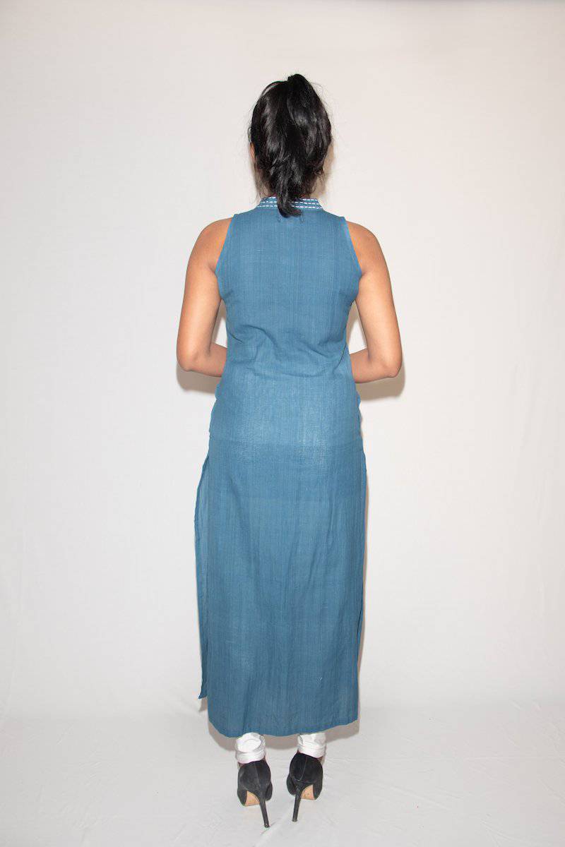 Embroidered Indigo Kurti | Verified Sustainable by Brown Living™