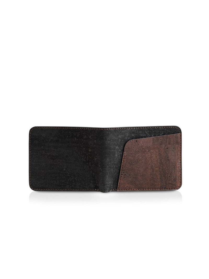 Buy Evaan Men's Bi-Fold Cork Wallet - Midnight Black | Shop Verified Sustainable Products on Brown Living