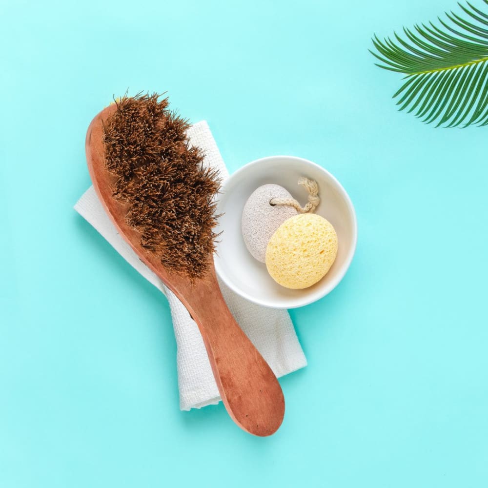 Exfoliating Dry Body Coir Brush – Bath Accessories on Brown Living™. SKU: OEP081. Img 3.