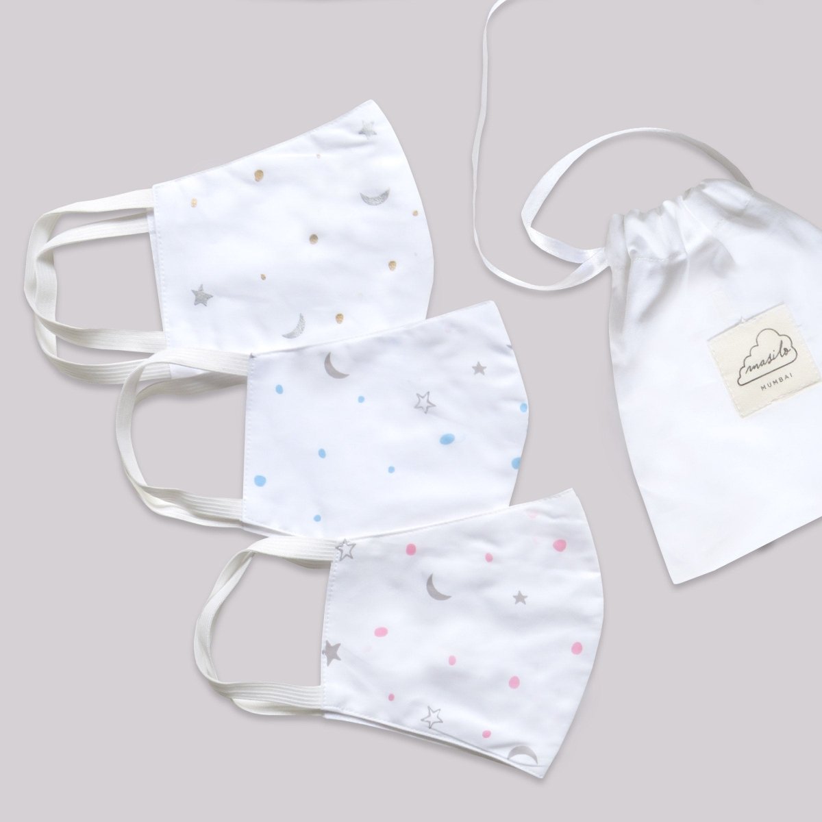 Face Mask Set of 3 Stars – Face Mask by Masilo available on Brown Living™. . SKU: MFMASK - 3PK - A - STARS. Img 2.