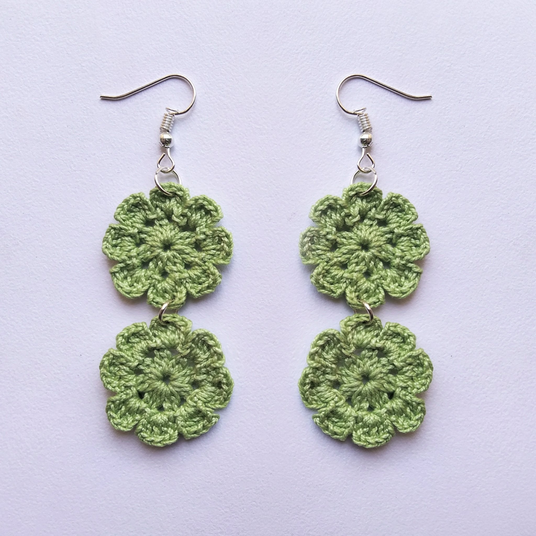Floral Diva - Handmade Crochet Earring – Womens Earrings on Brown Living™. SKU: WT - FD - 2. Img 2.