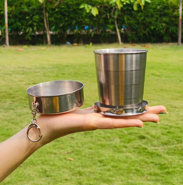 Buy Foldable Steel Glass - 250ml | Shop Verified Sustainable Glasses & Tumblers on Brown Living™