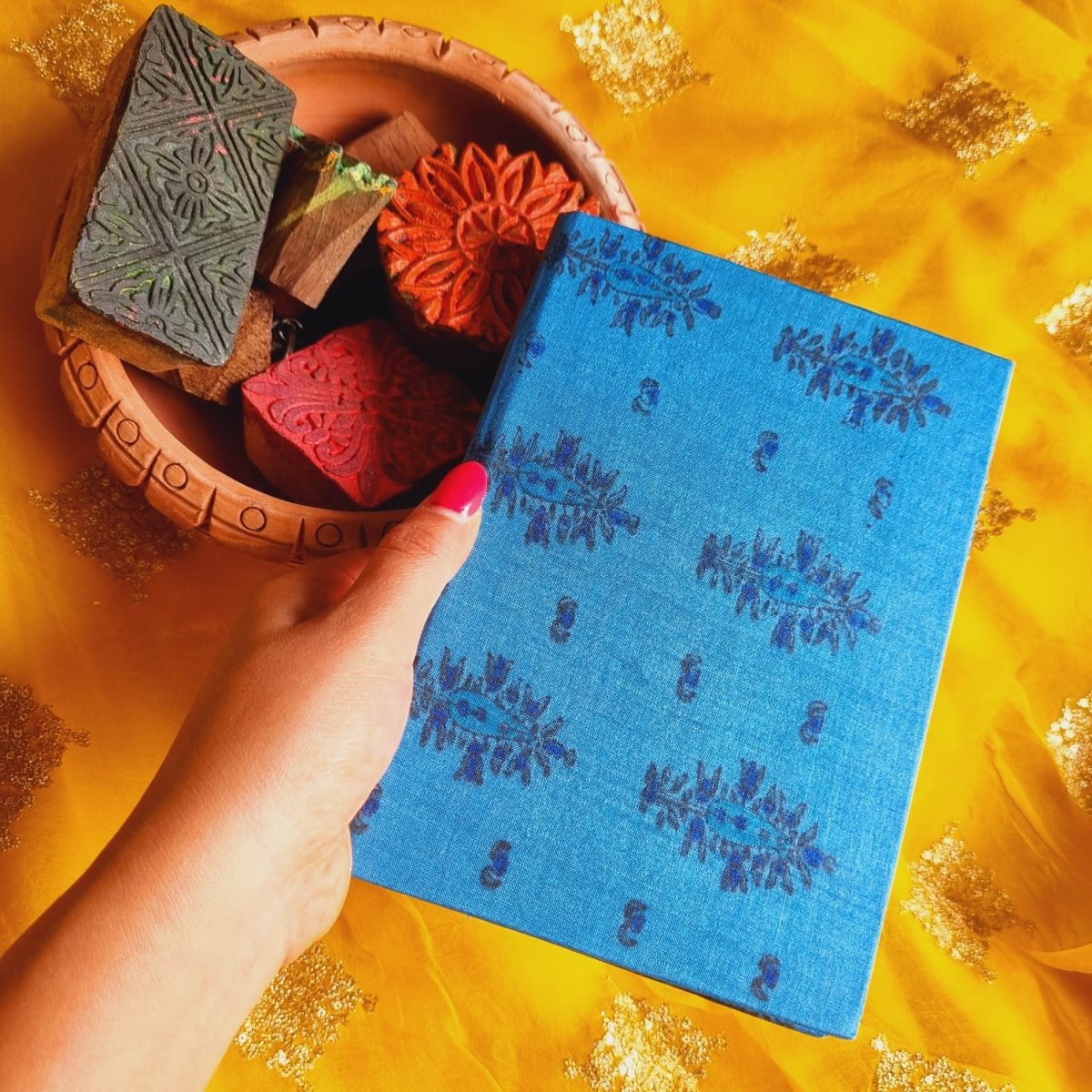 Garden Fresh - Upcycled Handloom Fabric Journal | Verified Sustainable by Brown Living™
