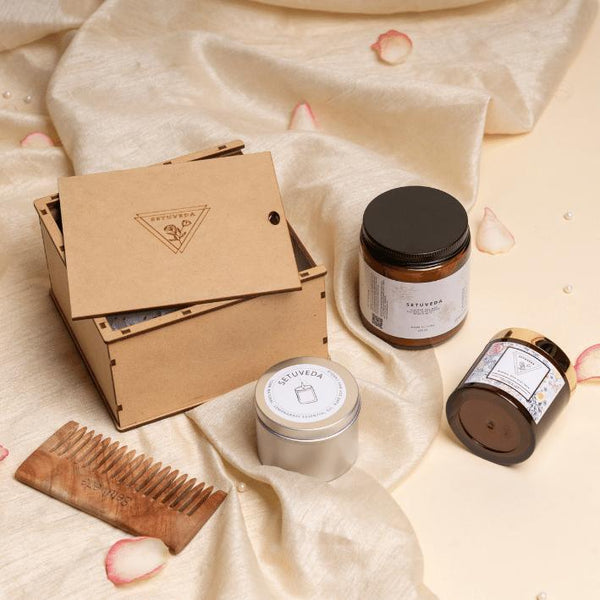 Buy Gift Hamper | Candles, Clay Pack & Comb | 100% Natural | Shop Verified Sustainable Gift Hampers on Brown Living™