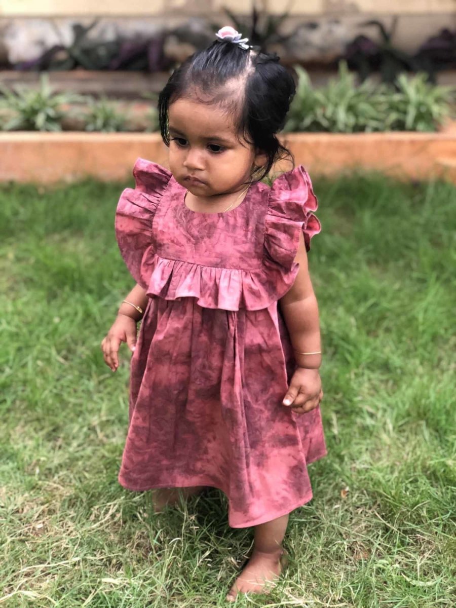 Girls Elisa Dress Maroon | Verified Sustainable by Brown Living™