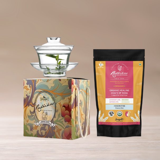 Buy Glass Gaiwan and Assam Masala Tea Gift Box | Shop Verified Sustainable Gift Hampers on Brown Living™