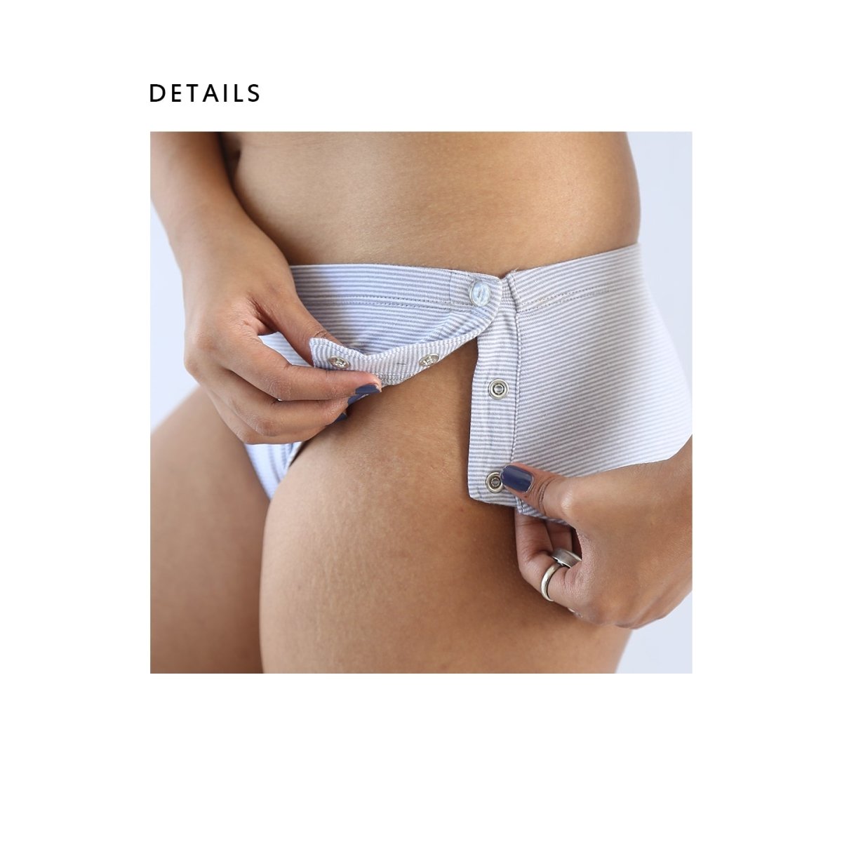 Grey Stripe Adaptive Hipster – Womens Underwear on Brown Living™. SKU: 009/ADP/GREY - WHITE/STRIPE_24BL10539. Img 1.
