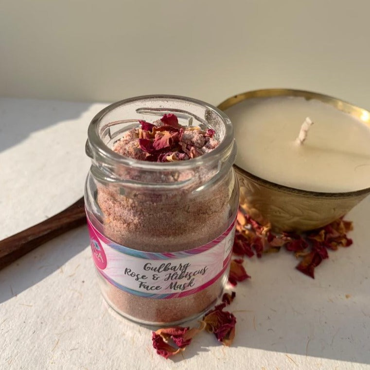 Gulbarg Rose and Hibiscus Face Mask – Face Cleanser on Brown Living™. SKU: AM1016. Img 1.