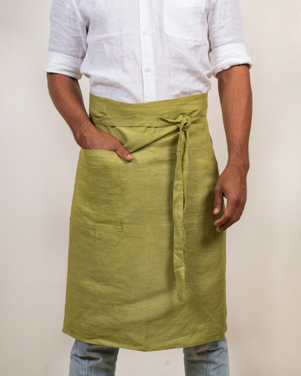 Half Apron in 100% Hemp – Kitchen Linens on Brown Living™. SKU: UC - 113 / HHA_L. Img 7.