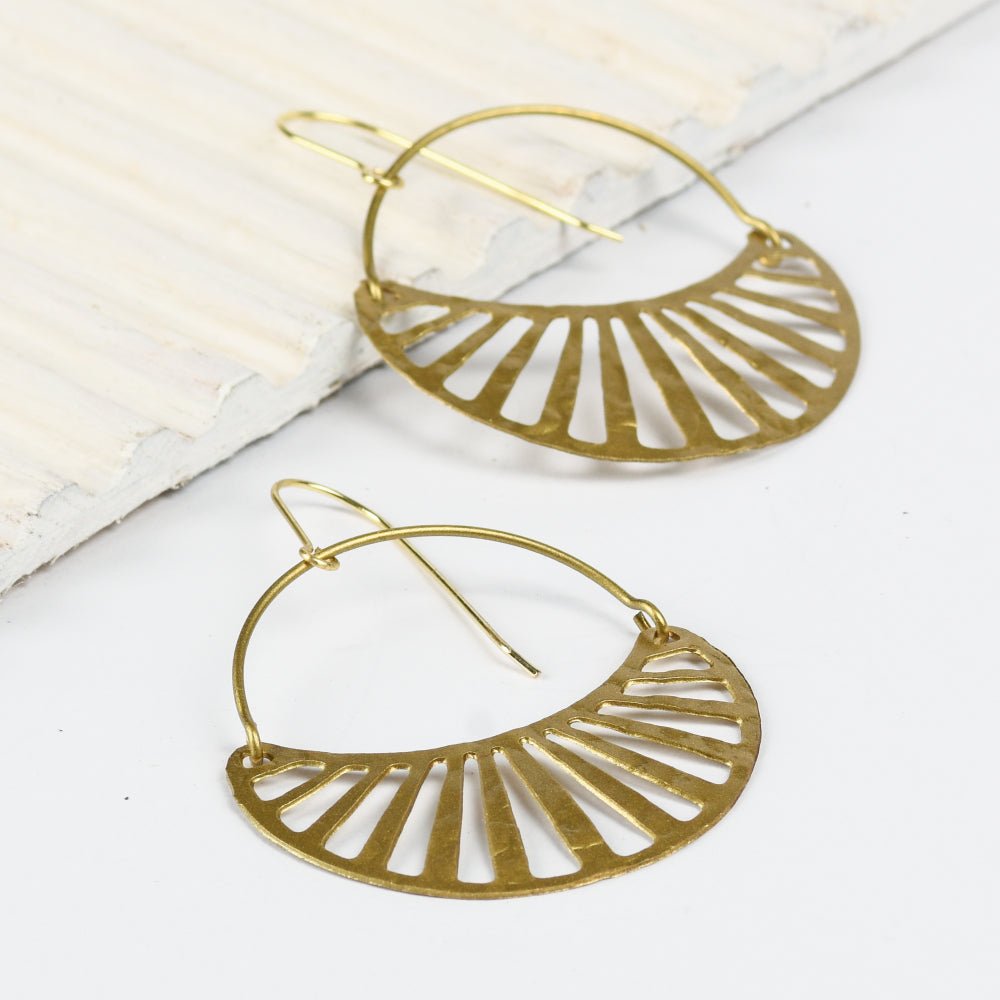 Half Moon Brass Earrings | Verified Sustainable by Brown Living™