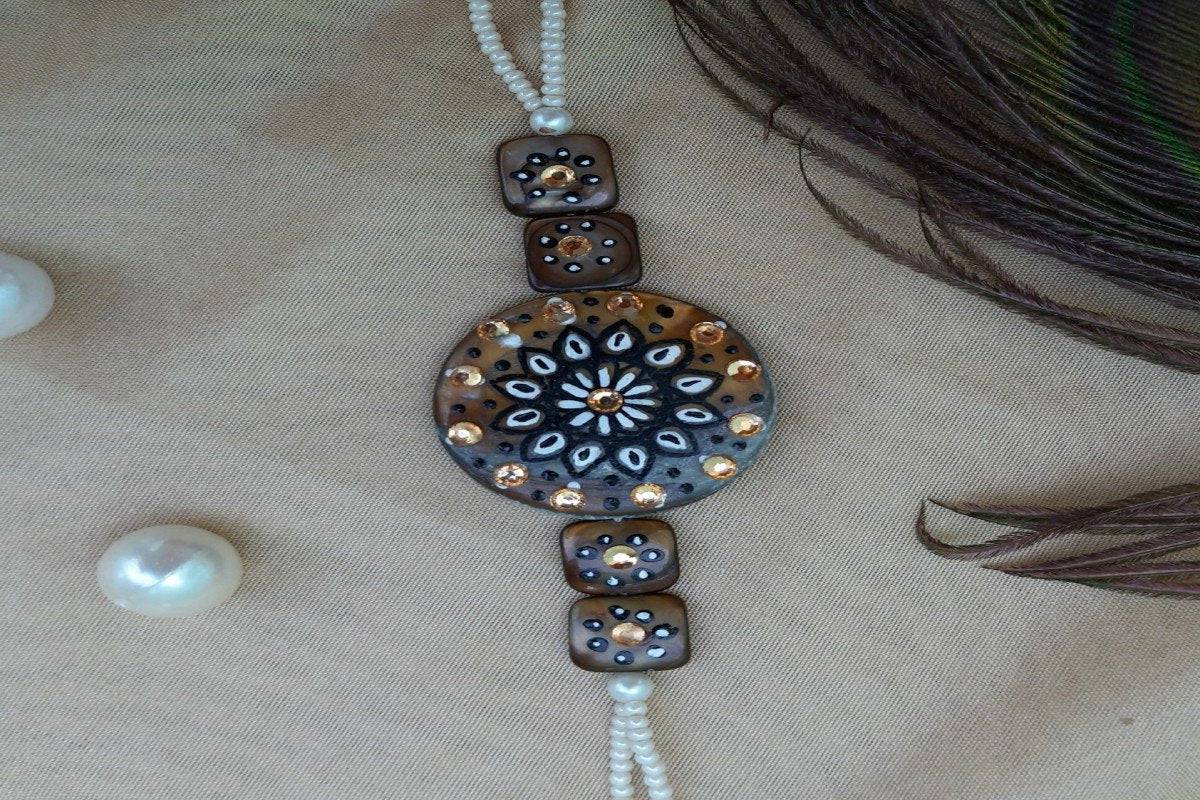 Hand painted pearl shell rakhi | Verified Sustainable by Brown Living™