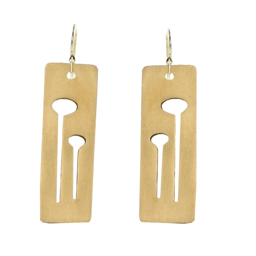 Handcrafted Brass Geometrical Design Earrings | Verified Sustainable by Brown Living™
