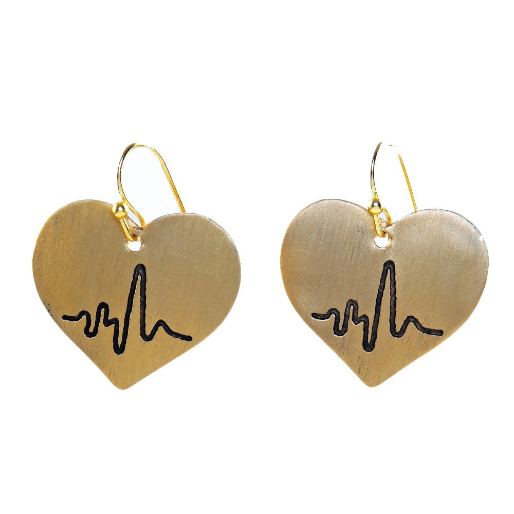 Handcrafted Brass Heart Shaped Earrings | Verified Sustainable by Brown Living™