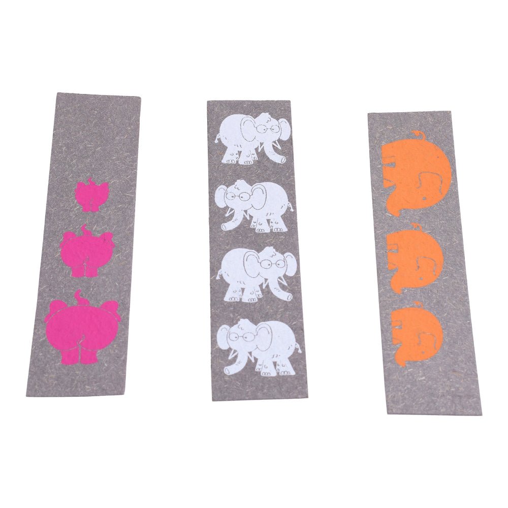 Handcrafted Elephant Poo Paper Bookmark Set of 3 | Verified Sustainable by Brown Living™