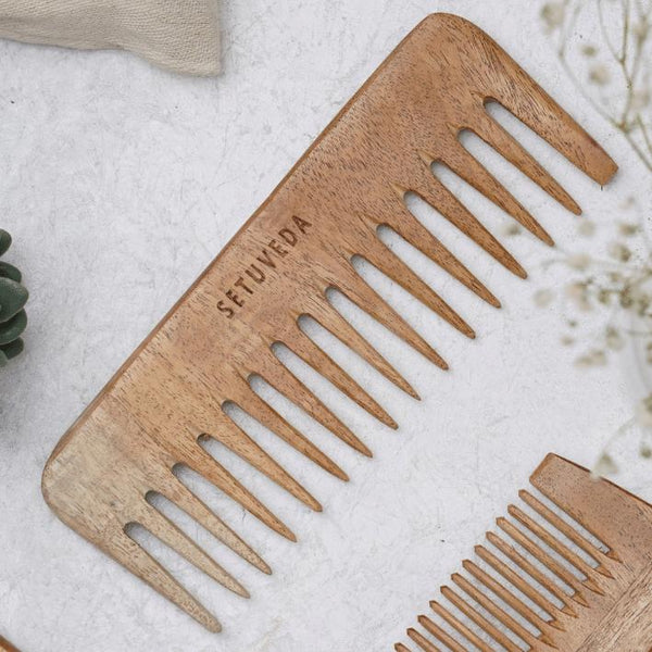 Buy Handcrafted | Neem Wood | Anti-HairFall | Elegant Comb | Shop Verified Sustainable Hair Comb on Brown Living™